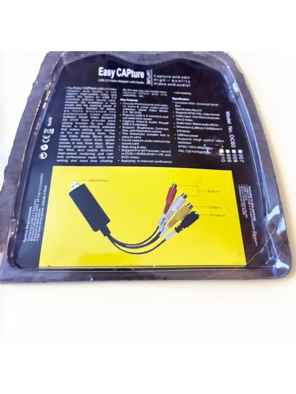 Easy Capture 2.0 Video Adapter With Audio Capture Edit High Quality Video Audio